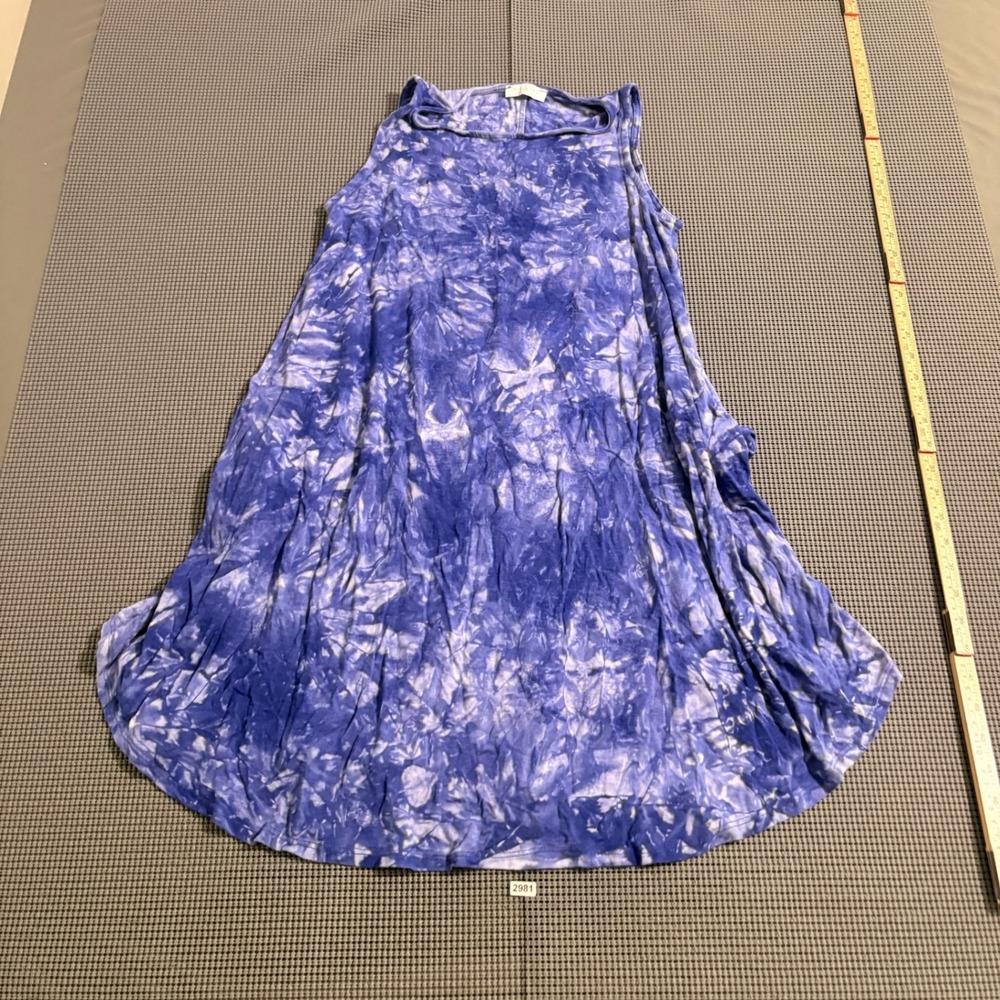 Nic & Zoe Womens Tie Dye Sleeveless Swing Dress Blue White Size Estimated